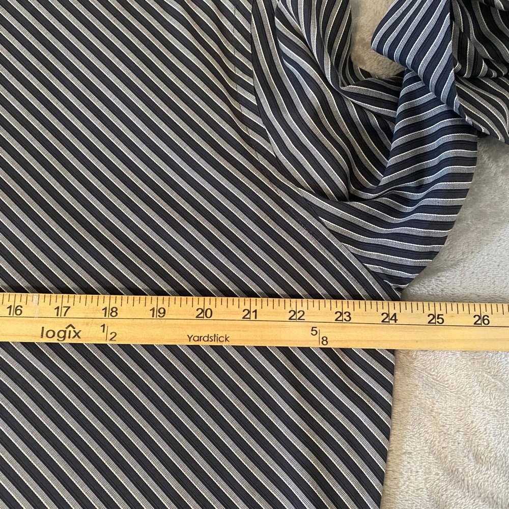 Banana Republic Shirt Sz L Black Gray Diagonal Stripe Button Up VTG Y2K ‎ Office - Picture 11 of 11
